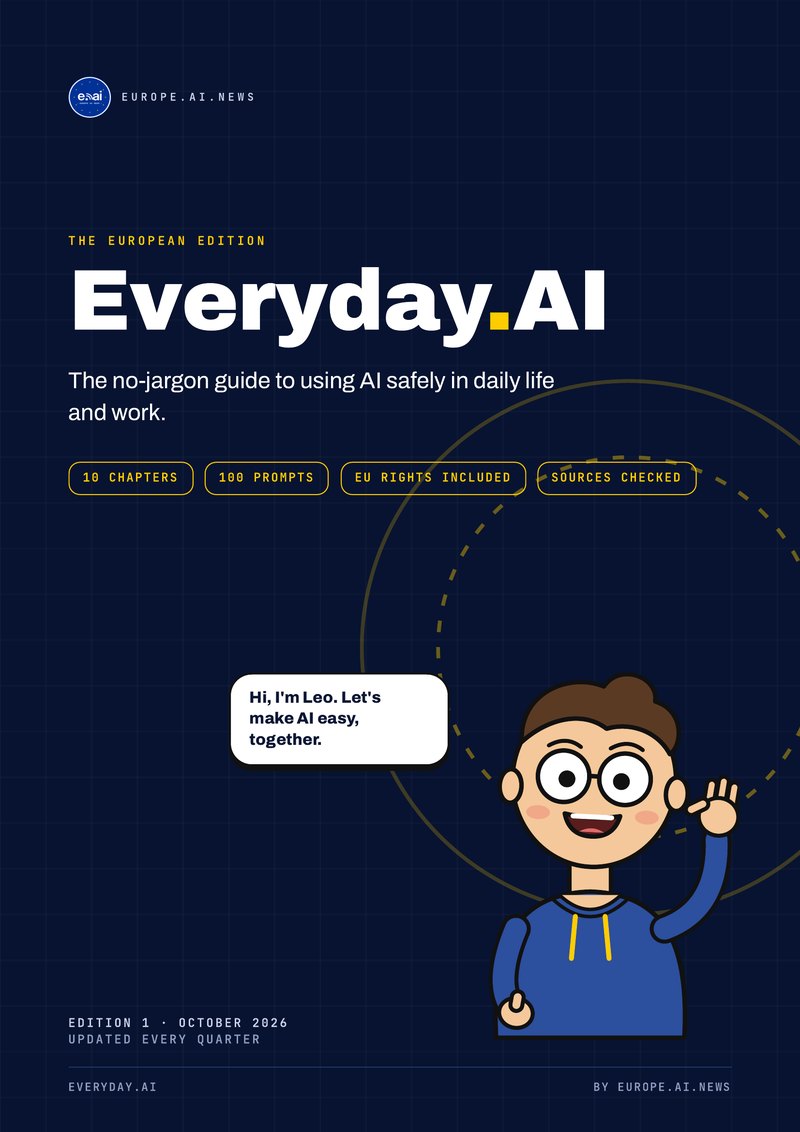 Cover of the Everyday.AI guide with Leo, the guide's cartoon host, waving